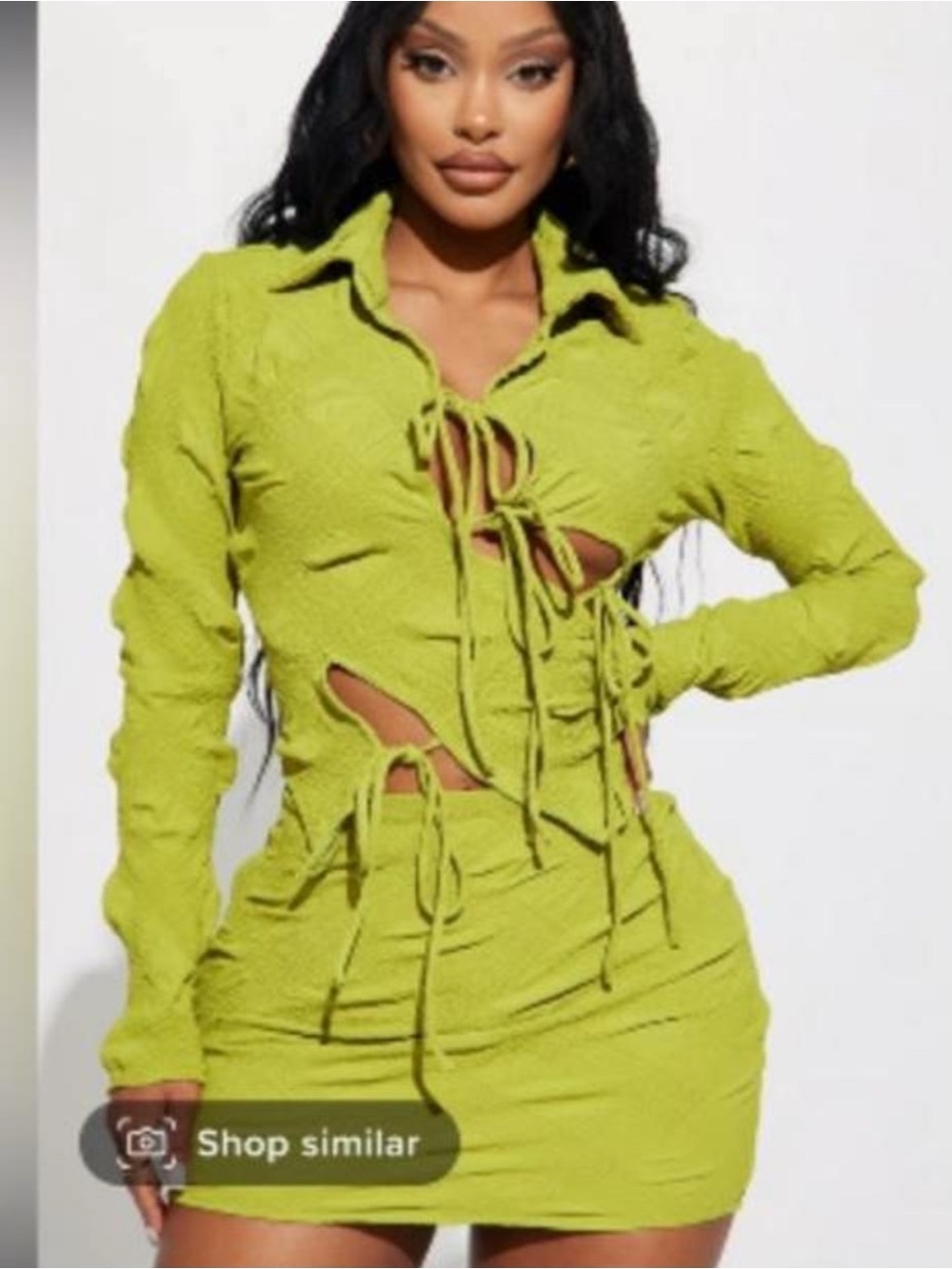 Fashion Nova Faded Love lime green chartreuse mini skirt